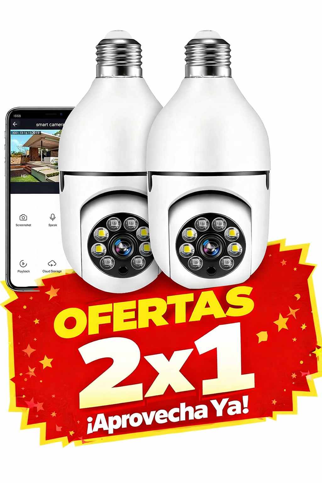 Cámara de seguridad inalámbrica adaptador bombilla